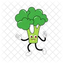 Broccoli Mascot Vegetable Character Illustration Art アイコン