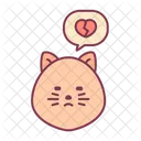 Cat Heart Broken Love Icon
