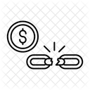 Broken Chain with Dollar sign  Icon