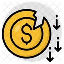 Broken Coin Cash Coin Money Coin Icon