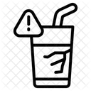 Broken Glass With Straw Icon