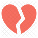 Broken Heart Crack In Relationship Divorce Symbol Icon