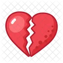 Red Heart Broken Love Valentine Icon