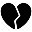 Broken Heart Crack In Relationship Divorce Symbol Icon