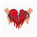 Broken heart in hand  Icon