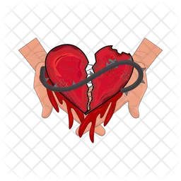 Broken heart in hand  Icon