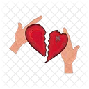Broken heart in hand  Icon