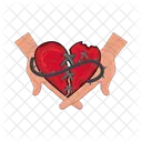 Broken heart in hand  Icon