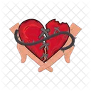 Broken heart in hand  Icon