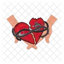 Broken heart in hand  Icon