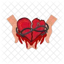 Broken heart in hand  Icon