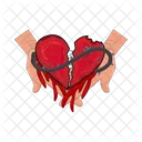 Broken heart in hand  Icon