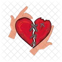 Broken heart in hand  Icon