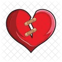 Broken heart with bandage  Icon
