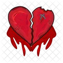 Broken heart with blood  Icon