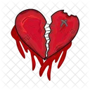 Broken heart with blood  Icon