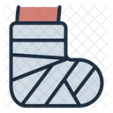 Broken Leg Foot Injury Bandage Icon