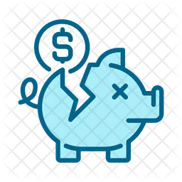 Broken piggy bank  Icon