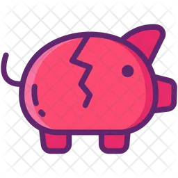Broken Piggy Bank  Icon