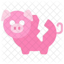 Broken Piggy Bank  Icon