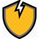 Broken Protection Shield Security Icon