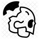 Broken Skull Evil Spooky Icon