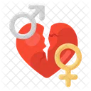 Broken Wedding Heartbroken Broken Heart Genders Icon