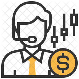 Broker Icon - Download in Colored Outline Style