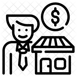 Broker Icon - Download in Line Style