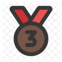 Bronze Medal Third Badge Icon