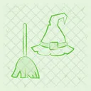 Broomstick with hat  Icon