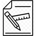 Brouillon Feuille Regle Icône