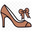 Brown Bow-Back Pumps Shoes  Icon