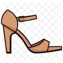 Brown Cork Heels Shoes  Symbol