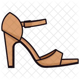 Brown Cork Heels Shoes  Icon