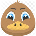 Brown Duckling Face Icon