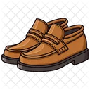 Brown Penny Loafer Moccasin Shoes  Icon