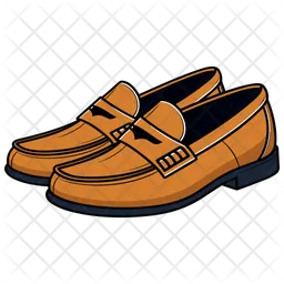 Brown Penny Loafer Shoes  Icon