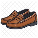 Brown Penny Loafer Shoes  Icon