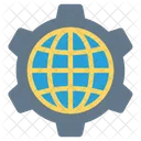 Browser Cog Globe Icon