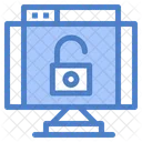 Browser Unlock Data Lock Icon