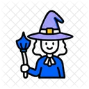 Bruja Sombrero Escoba Icon