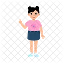 Girl Back To School Character Decoration Object Icon