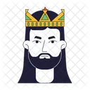 Brunette man in golden crown  Icon