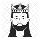 Brunette King Golden Crown Icon