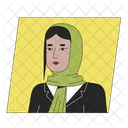 Brunette muslim woman in hijab  Icon