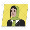Muslim Woman Black Hair Brunette Icon