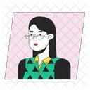Caucasian Woman Glasses Accessory アイコン