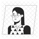 Brunette woman in glasses with short hair  アイコン
