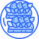 브루스케타 연어 생선 아이콘